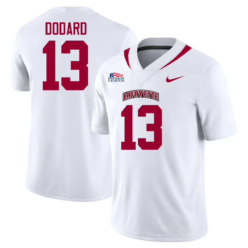 Lafayette Leopards #13 Kevin Dodard College Football Jerseys,Uniforms-White